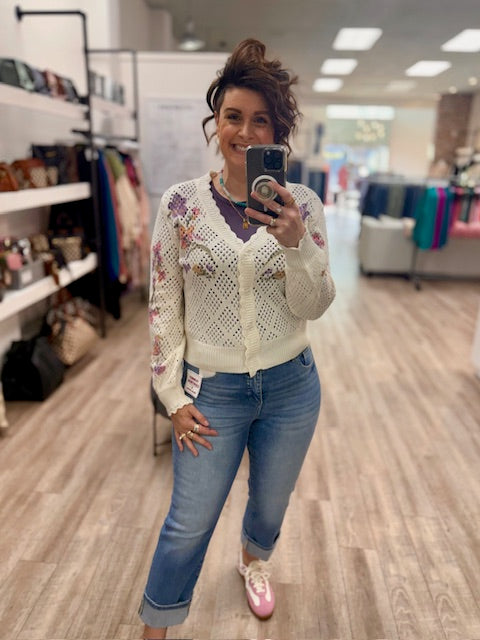 The Wildflower Romance Cardi in Oatmeal