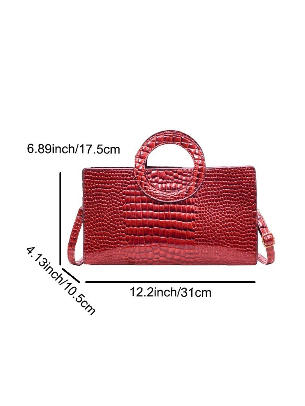 Crocodile Pattern Bag In Brown, Black, Red, and Green