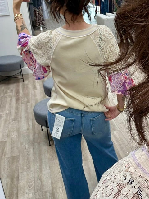 Risen High Rise Wide Leg Jeans in Light Colour