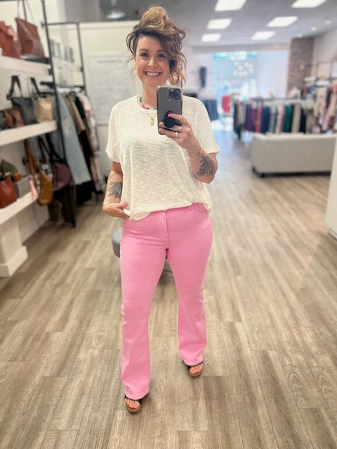 Betsy High Rise Bootcut in Pink