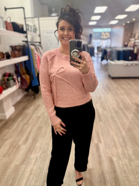 The Blush Ribbon Knit in Cameo Rose