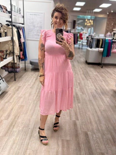 Picnic Date Dress in Candy Pink