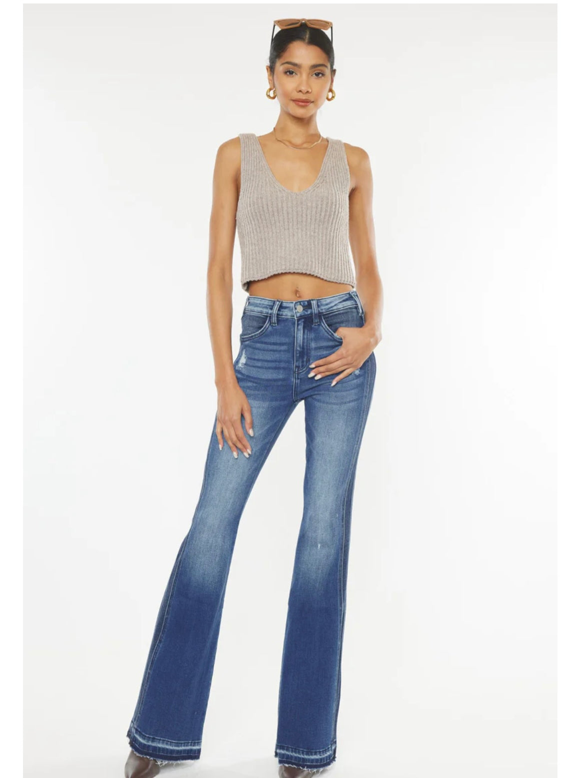 Kancan Clemont High Rise Flare Jeans
