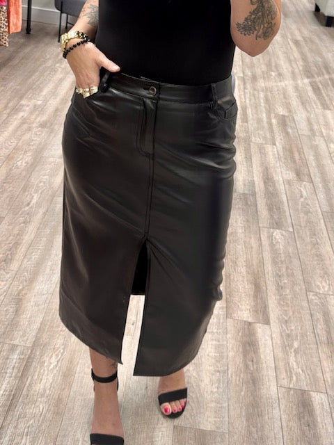 The After Dark Faux Leather Skirt