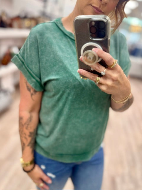Juniper Drift Top in Dark Olive