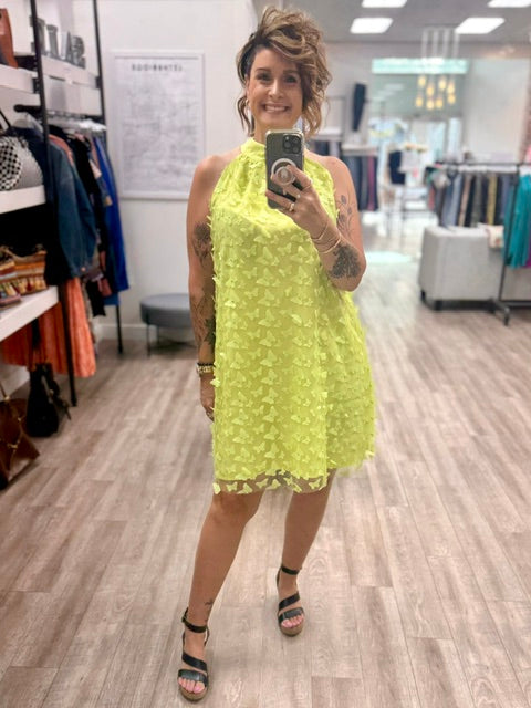 Bridgerton Butterfly Effect Dress in Lime