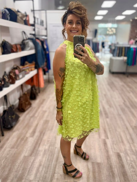 Bridgerton Butterfly Effect Dress in Lime