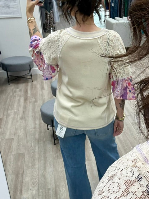The Keepsake Lace Top In Ecru