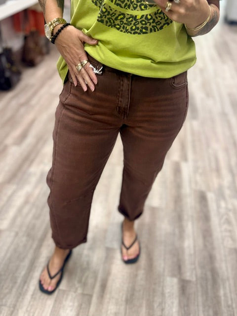 Hunter Haze Barrel Jeans in Rum Brown