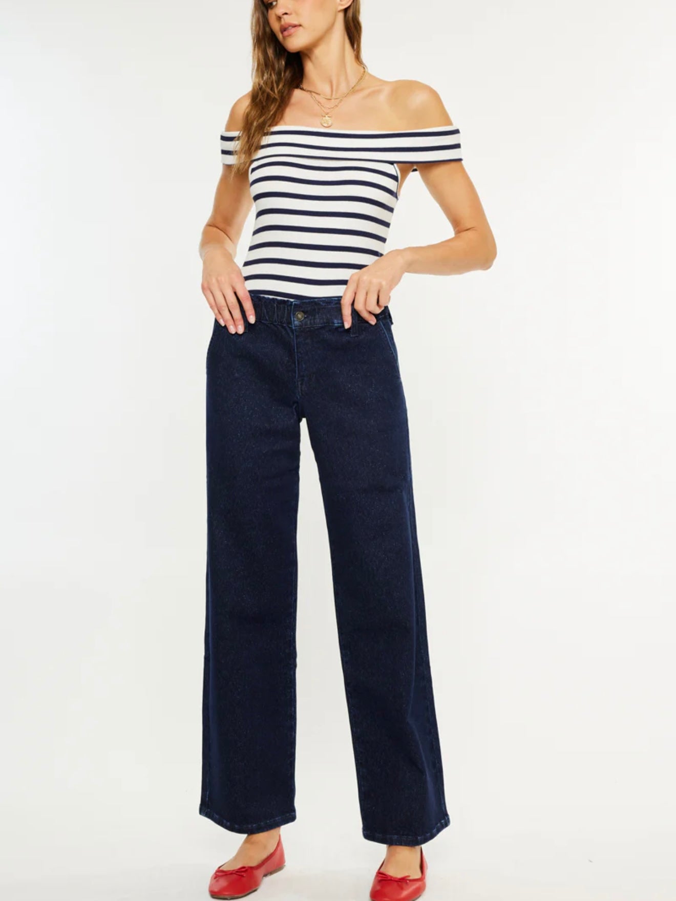 Kayla High Rise Trouser Wide Leg Jeans