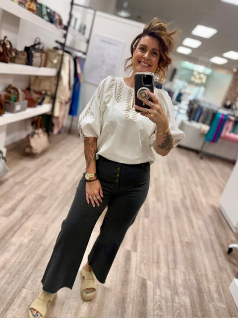 The Gold Leaf Tunic in Off White