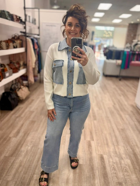 The Blue Jean Babe Jacket in Winter White