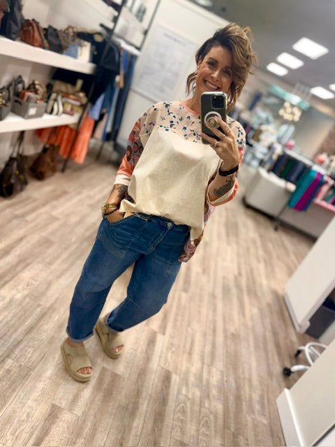 Kaleidoscope Bloom Top in Natural