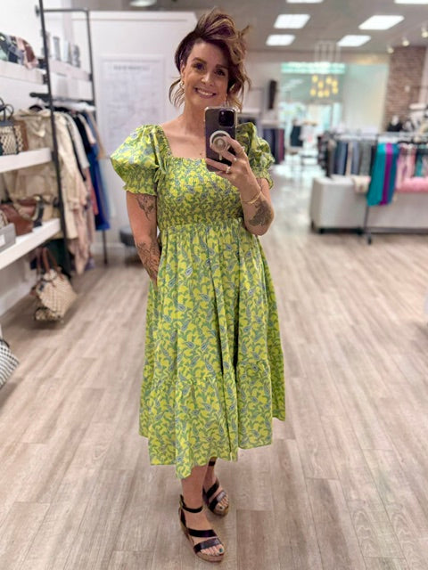 Summer Social Dress in Lime