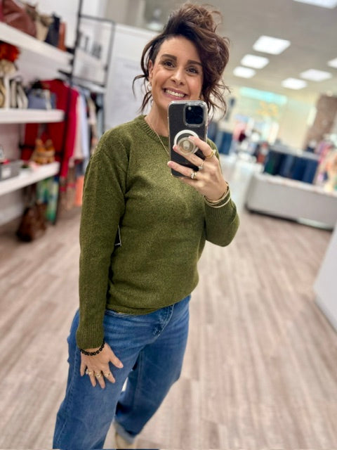 The Easy Drape Sweater in Olive Branch