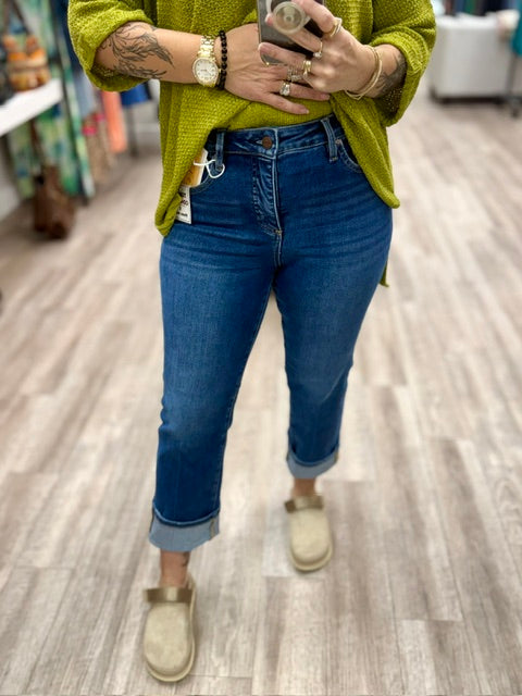 Risen Tummy Control High Rise Straight Jeans