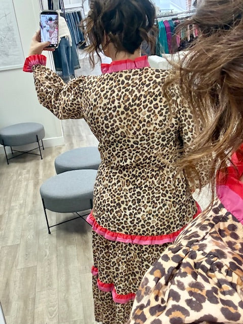 Pink Prairie Dress in Leopard