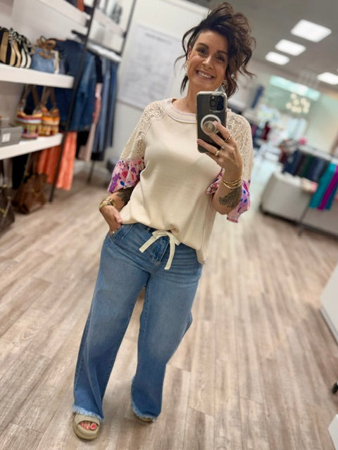 The Keepsake Lace Top In Ecru
