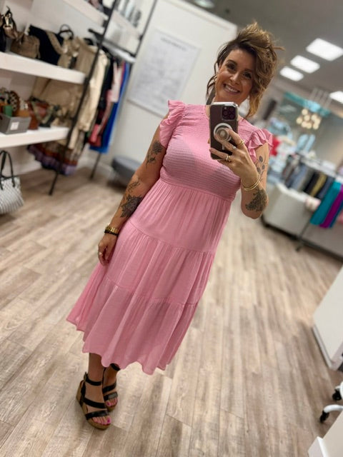 Picnic Date Dress in Candy Pink