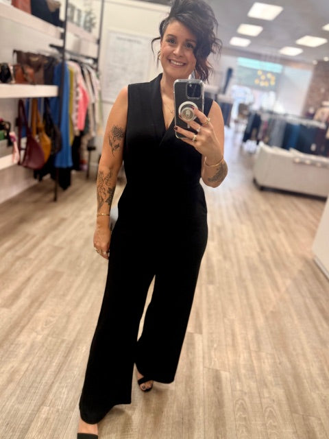 The Jet Set Sleeveless Jumpsuit in Black