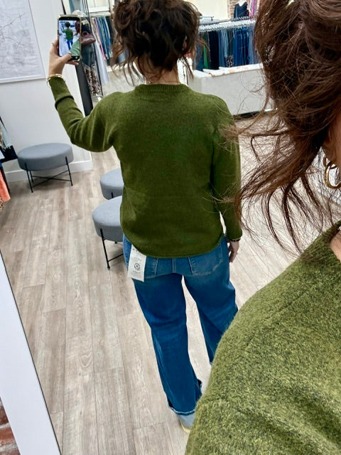 The Easy Drape Sweater in Olive Branch