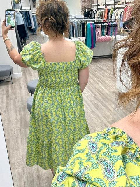 Summer Social Dress in Lime