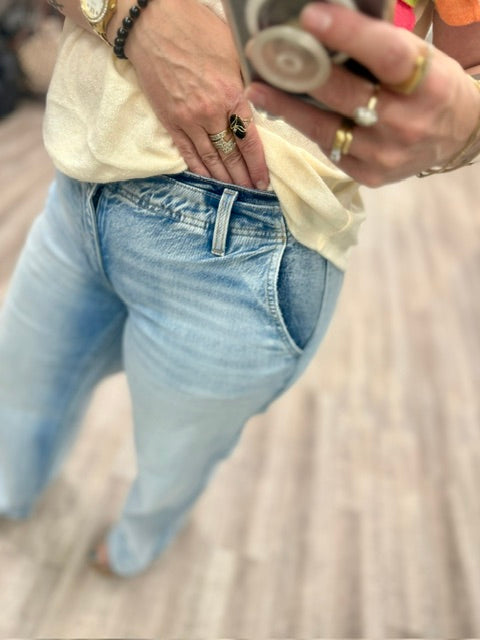 Luna Mid Rise Wide Leg Jeans