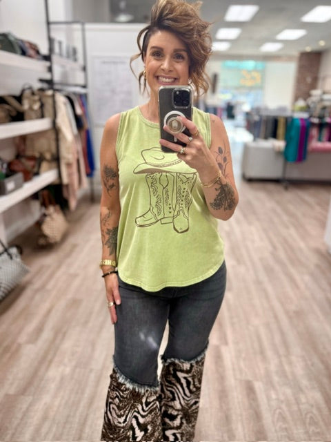 The Backroad Beauty Tank in Pistachio