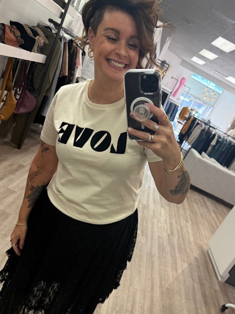 Love T-Shirt in White Cap