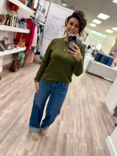 The Easy Drape Sweater in Olive Branch