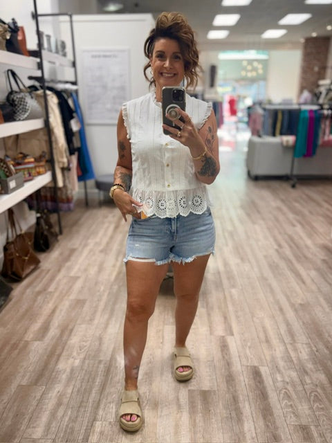 The Charlotte Lace Top in Pearl