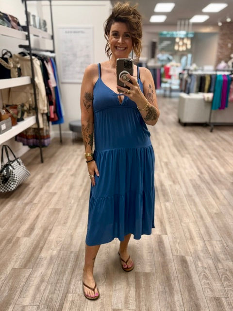Sapphire Breeze Dress in Dusty Blue