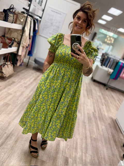 Summer Social Dress in Lime