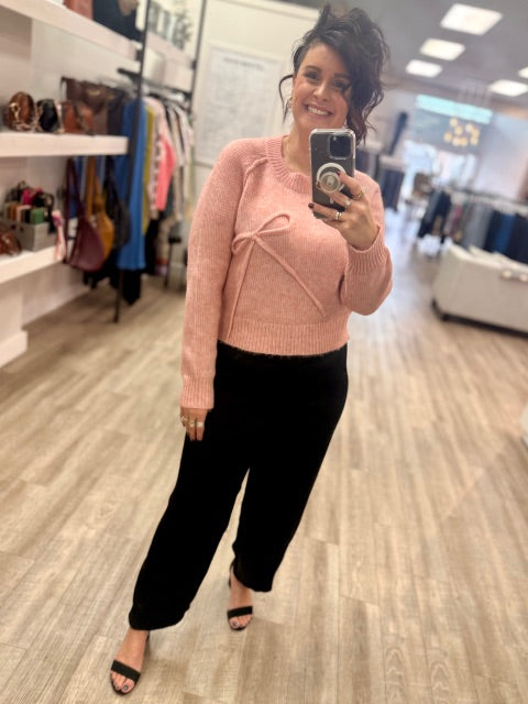 The Blush Ribbon Knit in Cameo Rose